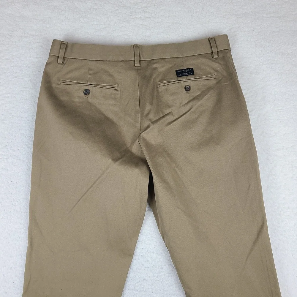 Banana Republic Pants Mens 35x30 Beige Mason Athletic‎ Tapered Fit Performance